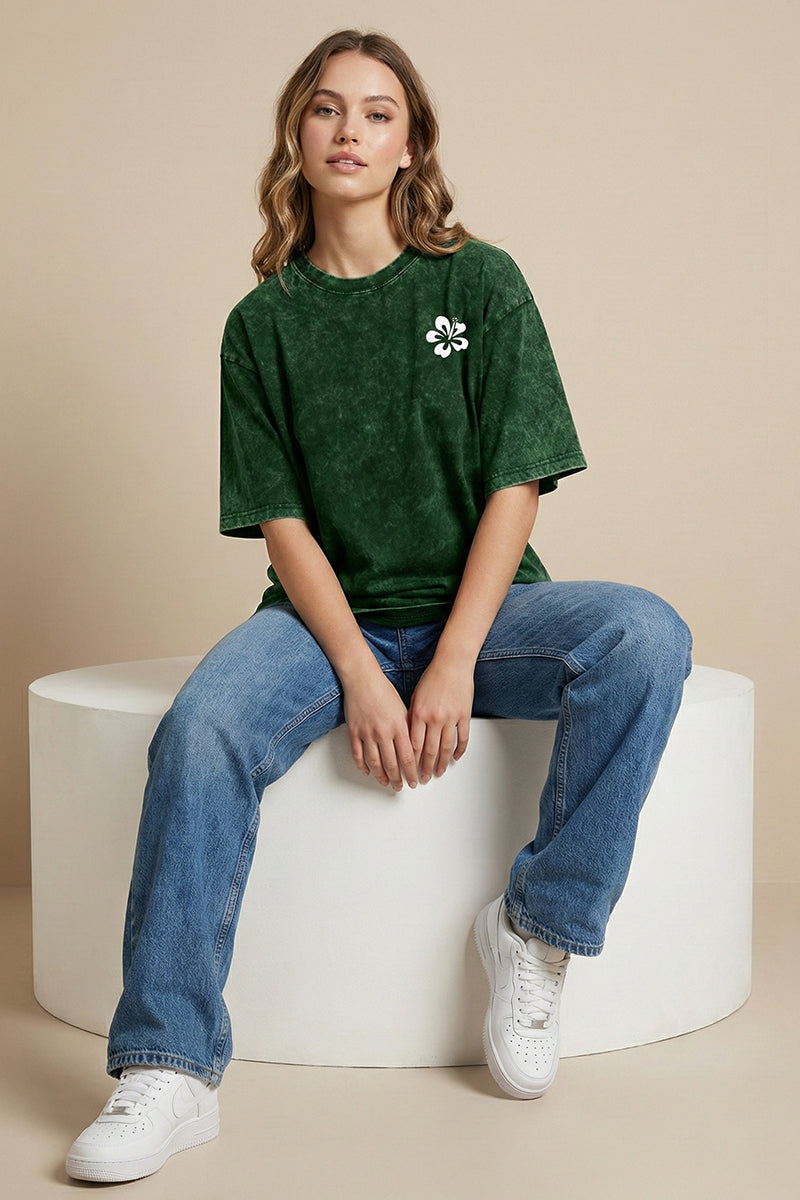 Forever Chasing Sunset – Andaman Beach Vibes Forest Green Acid Wash