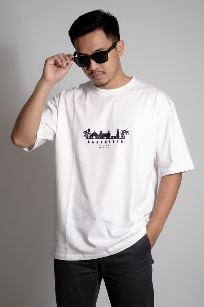 A&N Island White Oversized Cotton T-Shirt – Explore the Andaman Vibes!