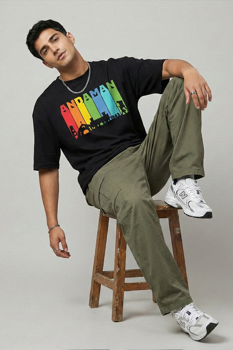 Andaman Adventure Black Oversized T-Shirt