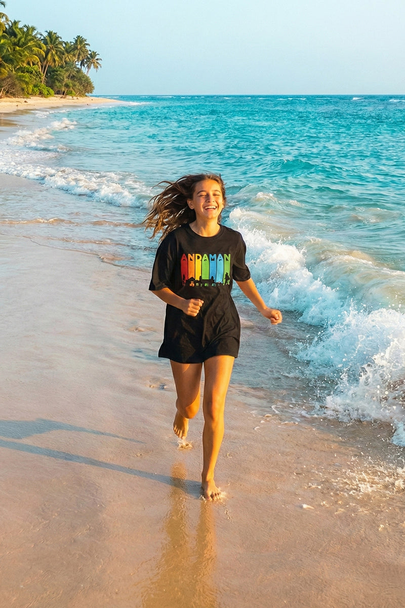 Andaman Adventure Black Oversized T-Shirt