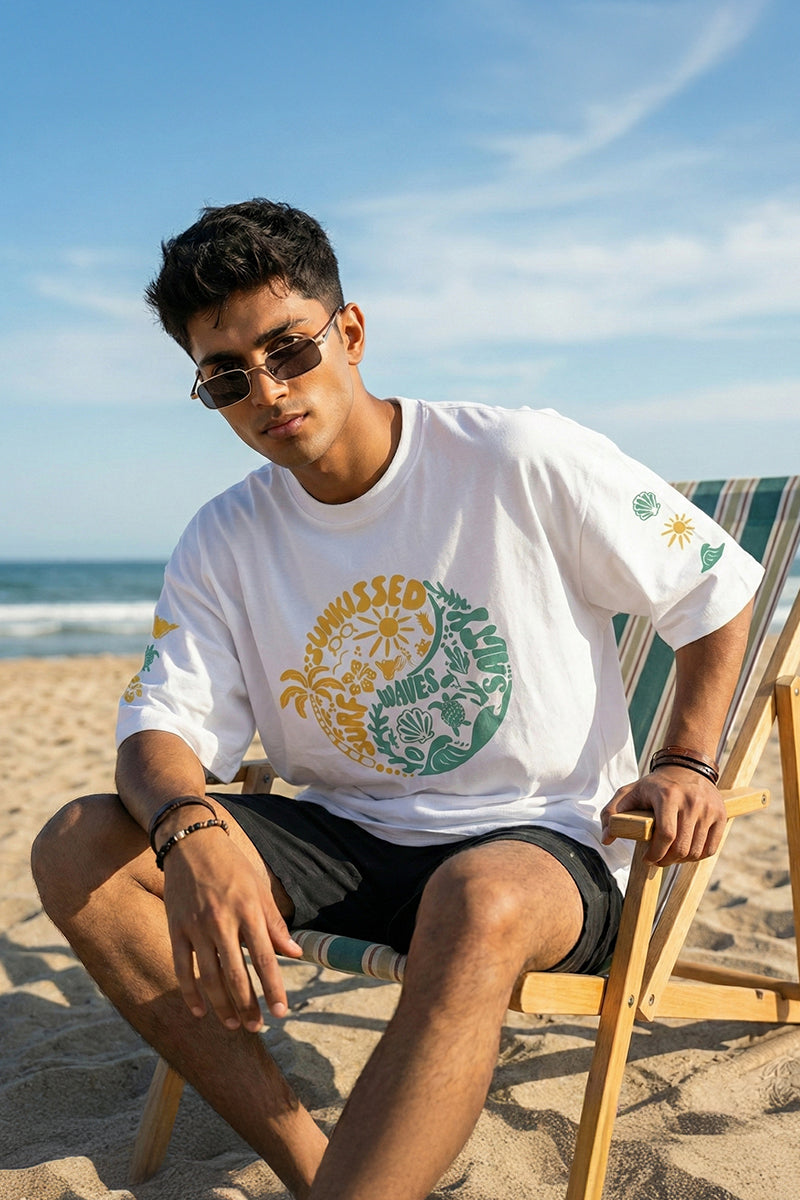 Sunkissed Waves Oversized Graphic T-Shirt
