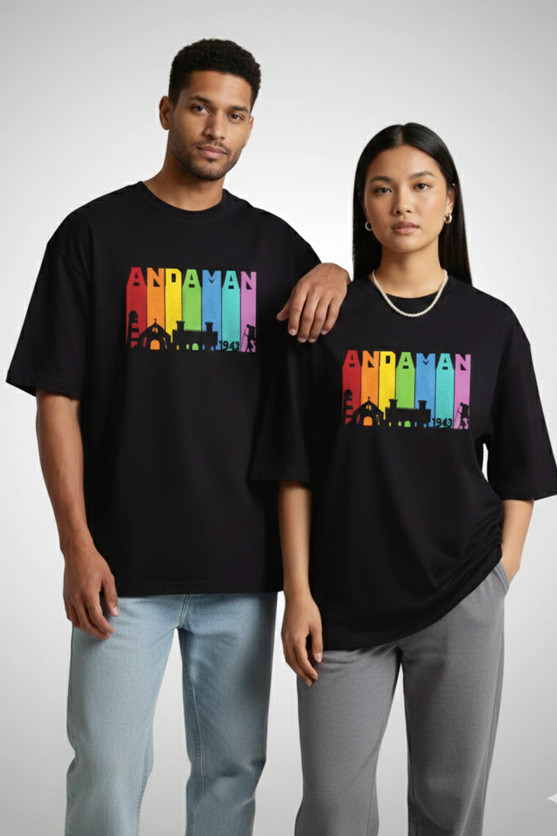 Andaman Adventure Black Oversized T-Shirt