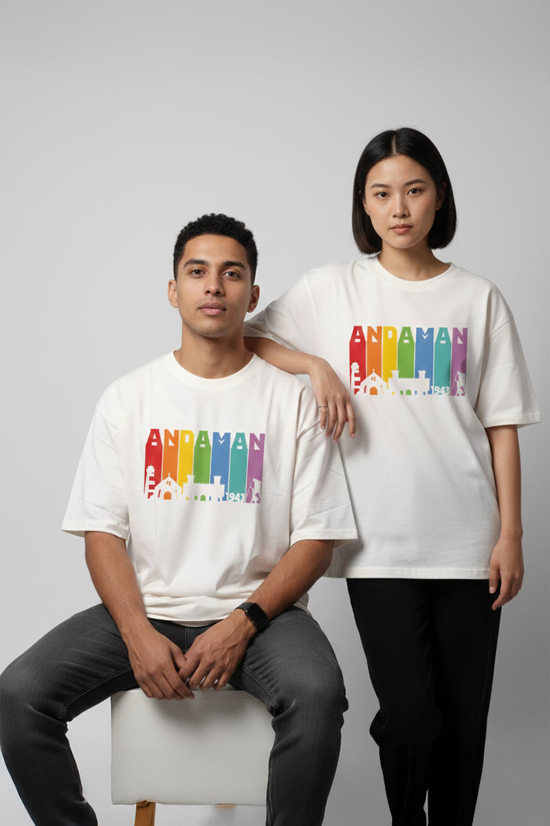 Andaman Adventure White Oversized T-Shirt