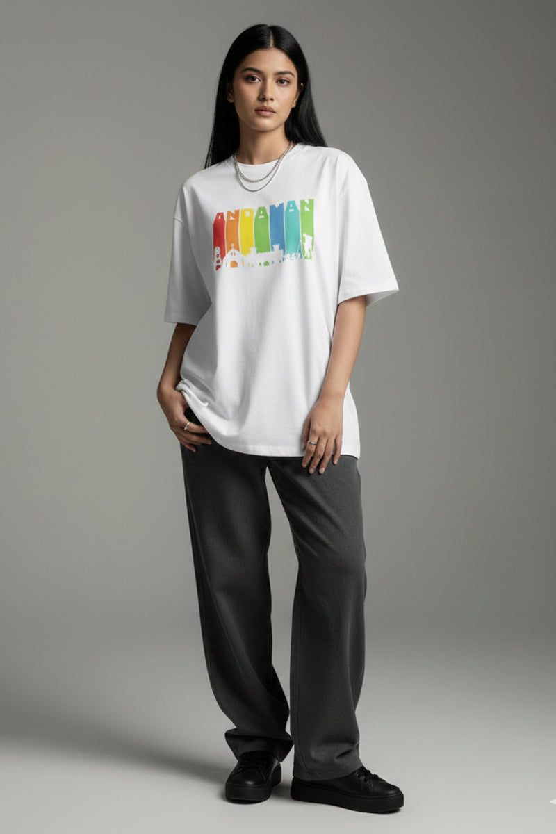 Andaman Adventure White Oversized T-Shirt