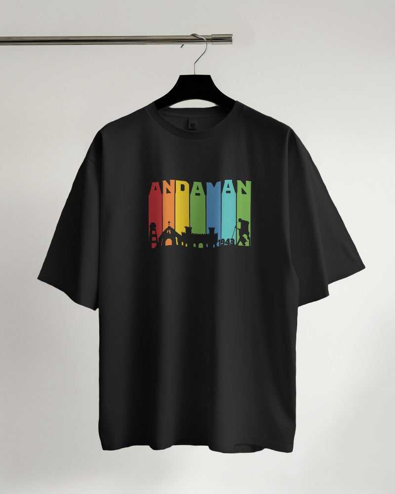 Andaman Adventure Black Oversized T-Shirt